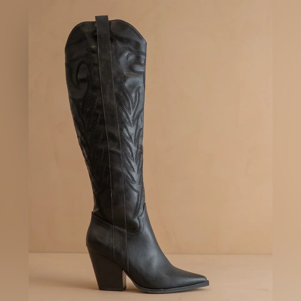 SOLD!!!Black Heeled Boots for Women